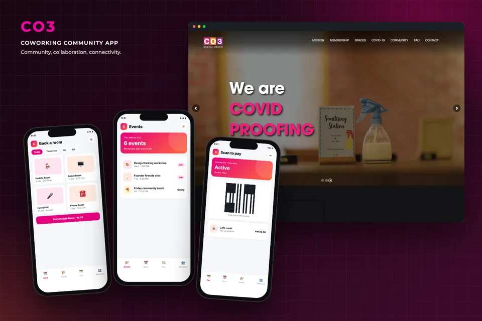 How We Supported the CO3 Social Office Coworking Community App